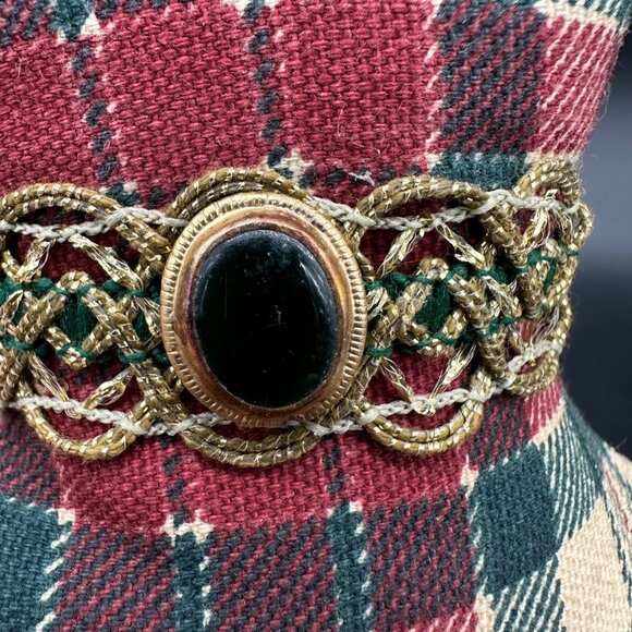 Vintage Cat Shaped Throw Pillow Red Green Plaid Stuffed Animal Kitty Kitten - Picture 7 of 10